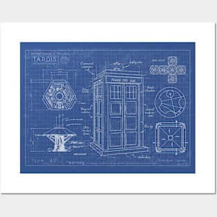 TARDIS Blue Print Posters and Art